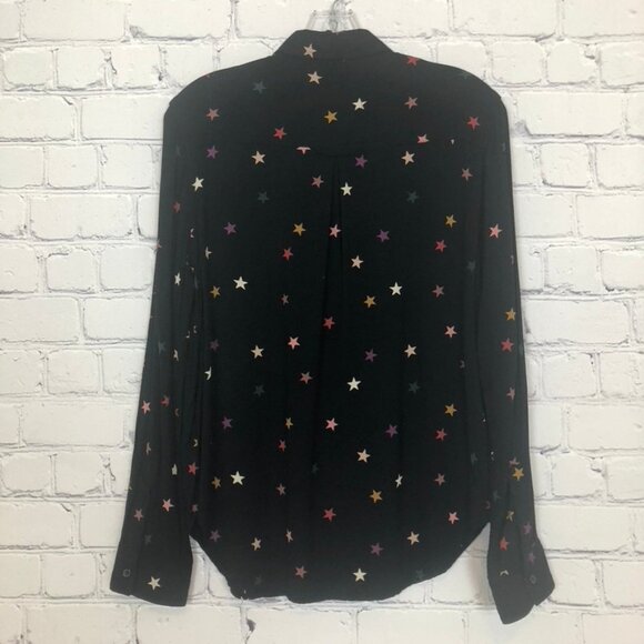 Rails Rocsi Buttondown Shirt Size XS Onyx Rainbow Stars - Picture 3 of 6
